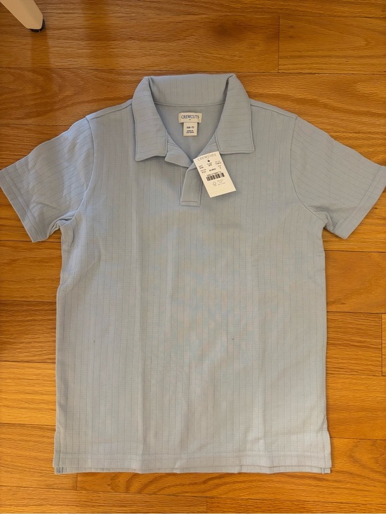 Crewcuts Other - Crewcuts Light Blue Ribbed Short-Sleeve Polo